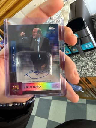 Tarjeta Carles Rexach FC Barcelona Topps Autografi