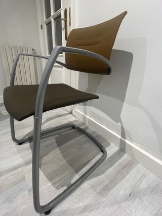2 Sillas Oficina Metal y Tela Cómodas