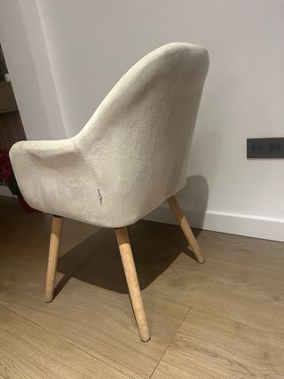 Sillas de terciopelo beige <pack de 4>