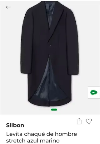 Levita Chaqué Silbon Talla 54 Azul Marino