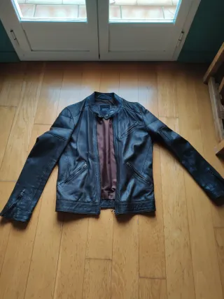 Chaqueta de cuero Barney, talla s como m.