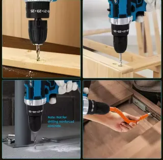 Taladro Inalámbrico 21V, 2 baton Accesorios