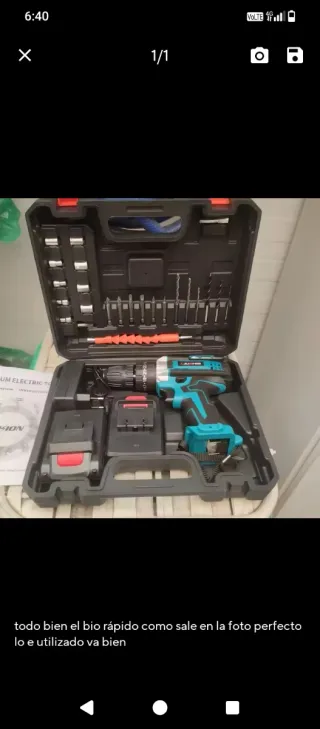 Taladro Inalámbrico 21V, 2 baton Accesorios