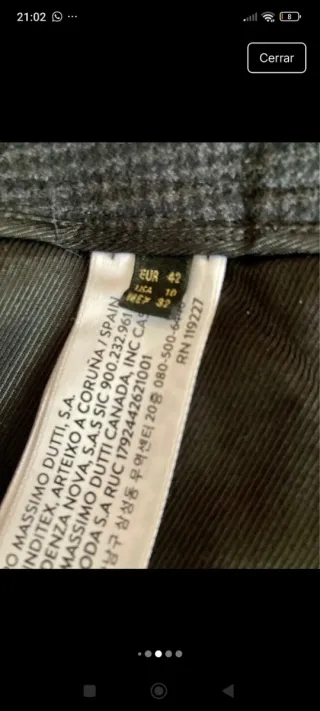 Pantalón Massimo Dutti Invierno Gris