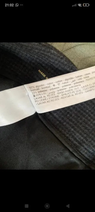 Pantalón Massimo Dutti Invierno Gris