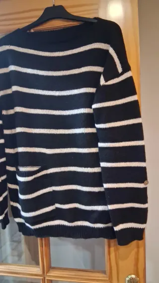 Jersey rayas negro y blanco mujer