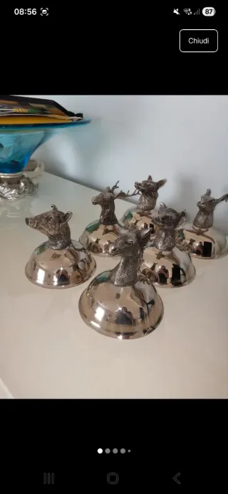 6 Calici Staffa MP Metallo Argento