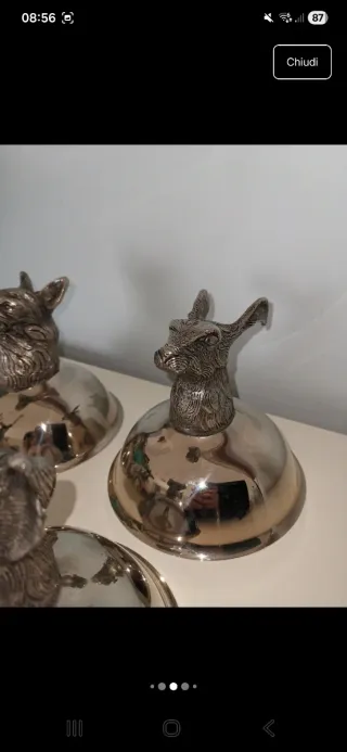 6 Calici Staffa MP Metallo Argento