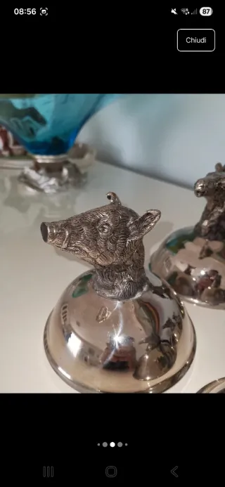 6 Calici Staffa MP Metallo Argento