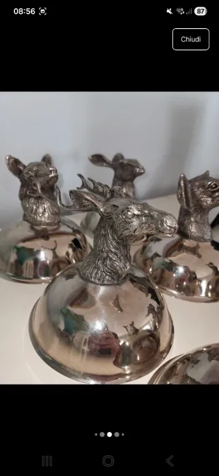 6 Calici Staffa MP Metallo Argento