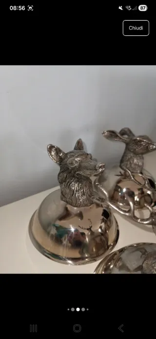 6 Calici Staffa MP Metallo Argento