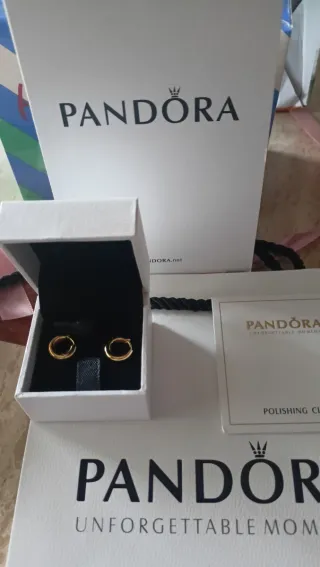 Pendientes Pandora Aro Dorados Nuevos