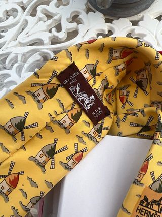 Corbata Hermes Seda Molinos Viento Multicolor