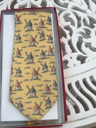 Corbata Hermes Seda Molinos Viento Multicolor