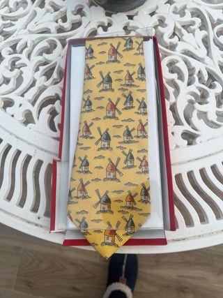 Corbata Hermes Seda Molinos Viento Multicolor