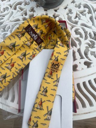 Corbata Hermes Seda Molinos Viento Multicolor