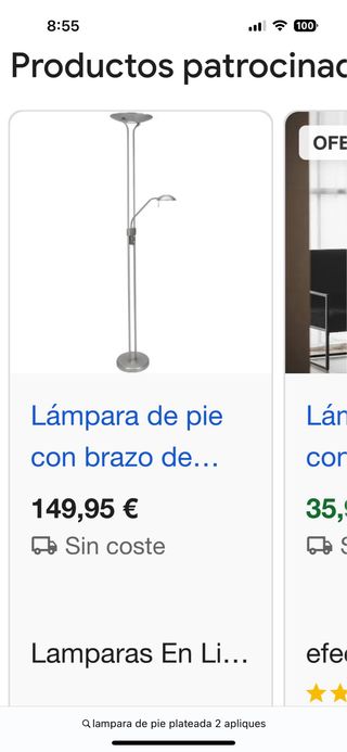 Lámpara de pie moderna metal y plástico