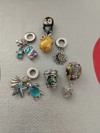 Lote 7 charms colgantes plata 925