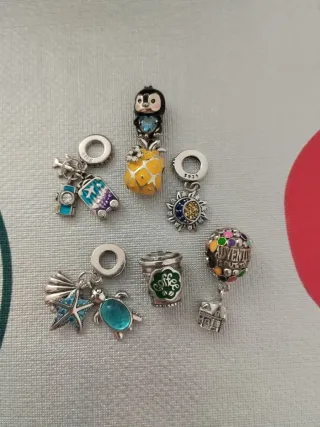 Lote 7 charms colgantes plata 925