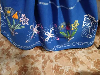 Falda regional bordada azul
