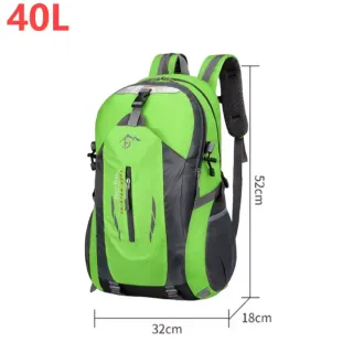 Mochila senderismo ultraligera, 40L gris y verde
