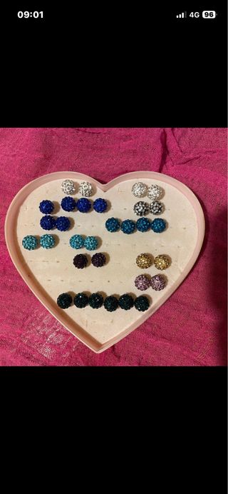 16 paia orecchini glitter ( senza chiusura)