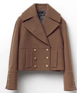 Chaquetón paño corto marrón a estrenar