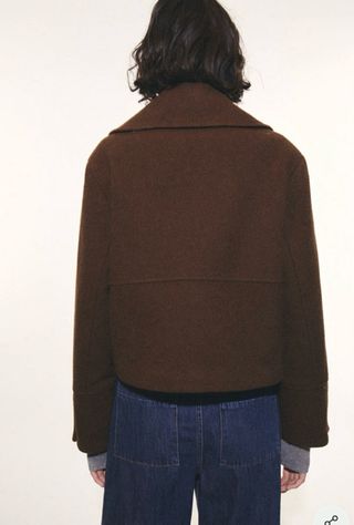 Chaquetón paño corto marrón a estrenar