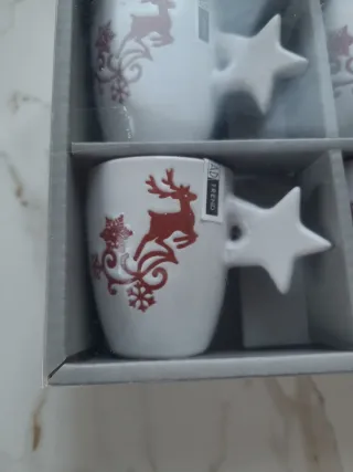 Set 4 Tazzine Caffè Natalizie Renna Stella