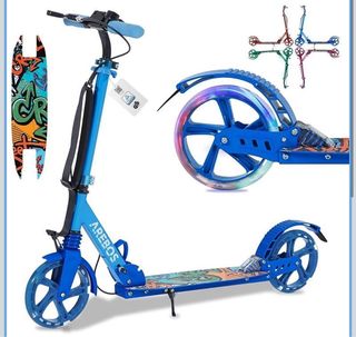 Patinete Arebos Regulable Azul