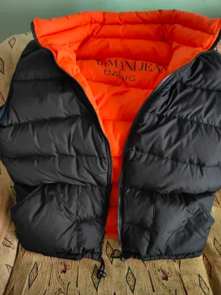 Gilet Armani Jeans double face nero/arancio