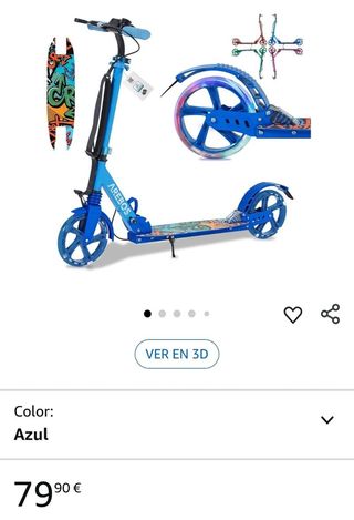 Arebos City Scooter Pedal Scooter Regulable Azul