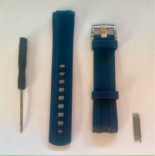 Cinturino silicone blu 20 mm  per Omega Seamaster