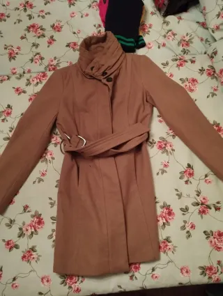 Abrigo paño 3/4 cuello alto