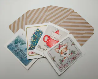 Tarjetas de Navidad pintadas a mano