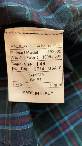 Camicia Paola Frani tartan tg 46