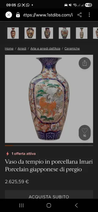 Vaso Giapponese Imari in Porcellana