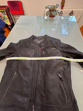 Turygan Cazadora de cuero negra para moto