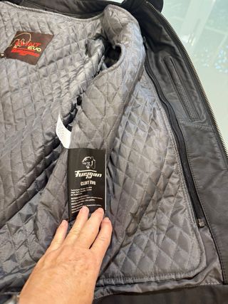 Turygan Cazadora de cuero negra para moto