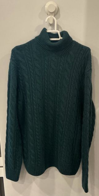 Jersey Zara ochos cuello alto verde