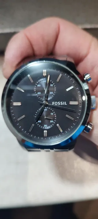 Orologio Fossil Uomo Nero Argento
