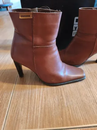 Botín Mustang Piel Marrón Mujer