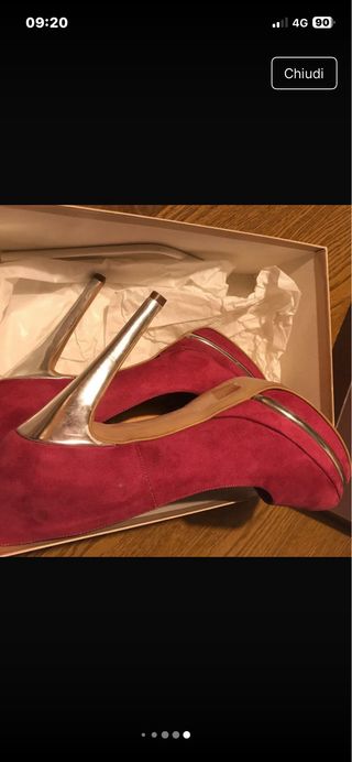 Scarpe Fuxia con tacco argento