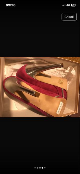 Scarpe Fuxia con tacco argento