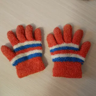 Guanti bambino a righe, x età 5 anni