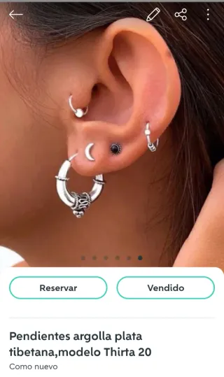 Pendientes Aro Plata Tibetana Thirtta 20mm