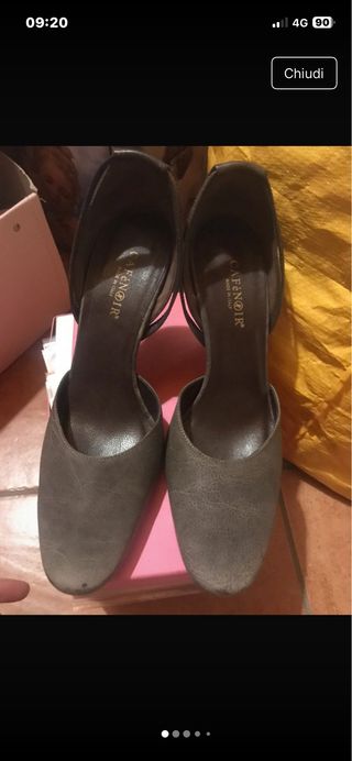 Scarpe CAFENOIR in pelle grigio scuro