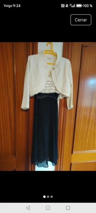 Traje de fiesta negro y blanco