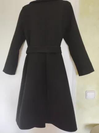 Abrigo largo negro mujer