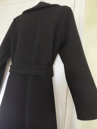 Abrigo largo negro mujer